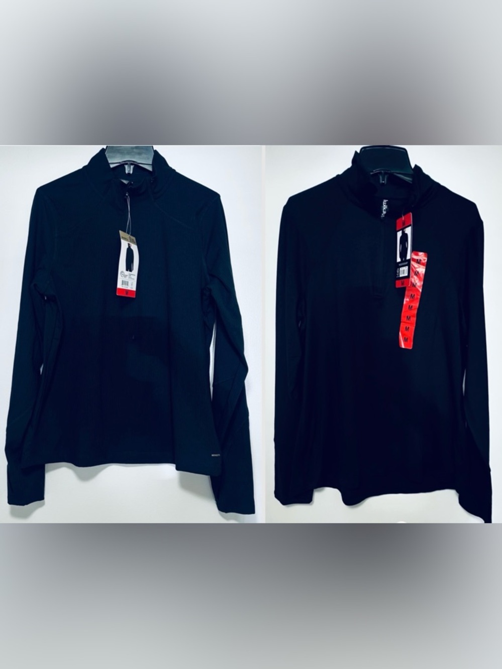 2pk Women Athletic 1/4 zip Longsleeve Black Tops Med sz Mondetta/Lukka Lux New